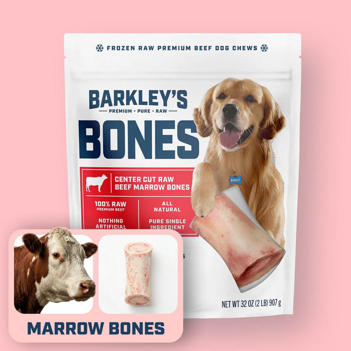 Benefits of frozen bone marrow chews.