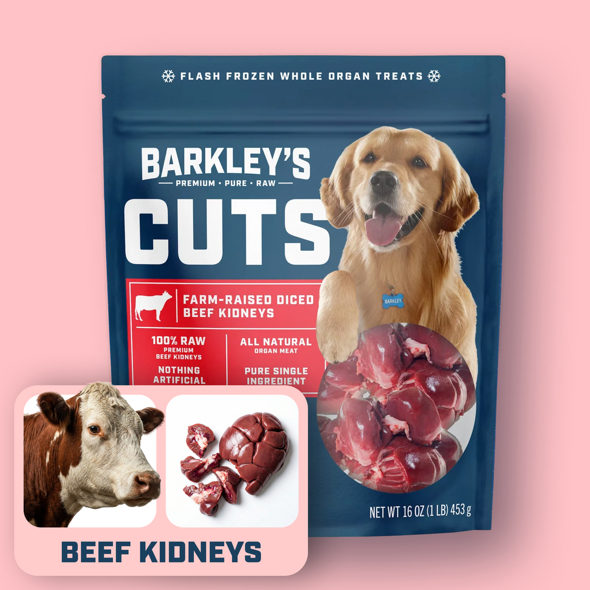 FARM-RAISED DICED BEEF KIDNEYS