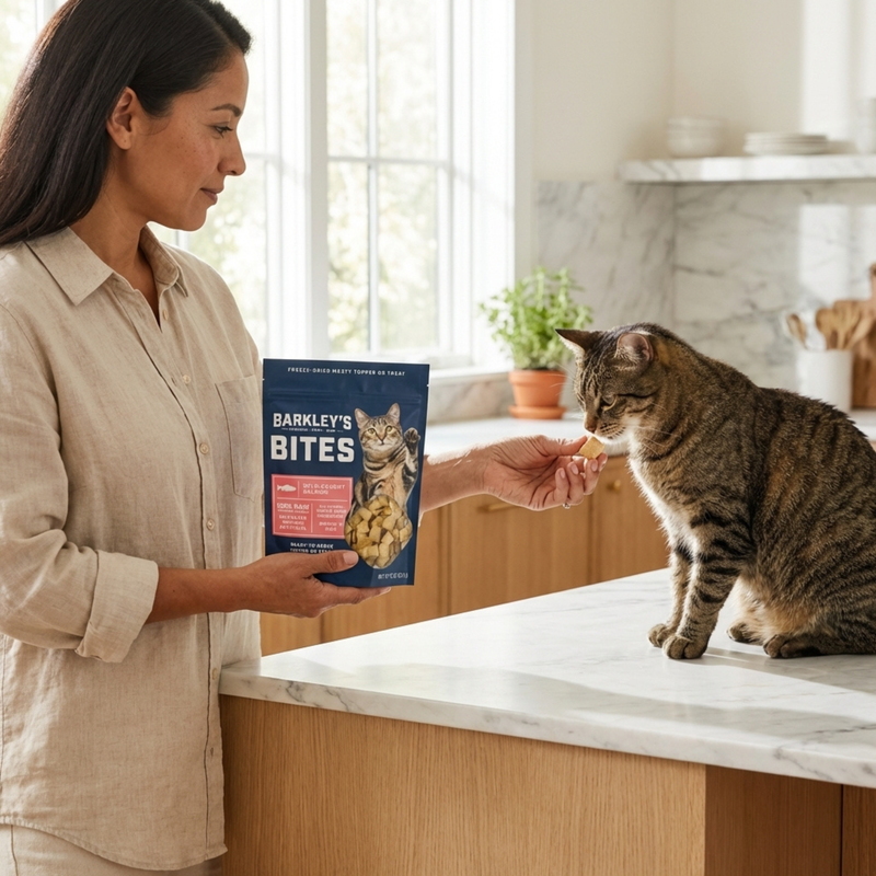 CAT BITES SALMON